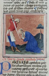 Paní Gen 1111 Page z Legenda Aurea, Bruggy, kolem 1400-10