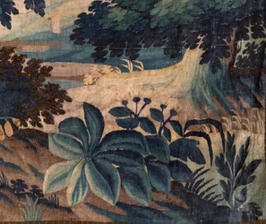Farní kostel (Saint Walburga Church). Vlámský gobelín "Verdure". Oudenaarde. Konec 17.-začátek 18. století. Majetek kostela Sint-Walburgakerk Oudenaarde.