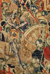 Farní muzeum tapisérií (Parish Museum of Pastrana Tapestries). Vlámský gobelín. Obklíčení Asilah (Obležení Asilah, De omsingeling van Arzila). Seriál Dobytí portugalského krále Alfonse I. Tournai.