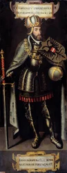 Portrét Karla V. (1500-1558), španělského krále a císaře Svaté říše římské. Malba vlámské školy
