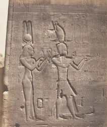 Dendera Tentyris, Chrám Athor - Zadní tvář - Kleopatra a ..., 1851-52, tištěno 1853-54.