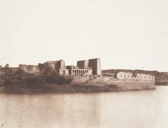 Ostrov Fileh Philæ, Celkový pohled pořízený od severozápadu v bodě A, 1851-52.