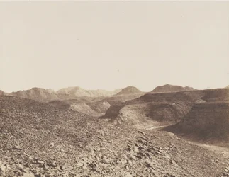 Núbie, okolí Ibrim, Arabský řetěz - Pohled na rokli, 1851-52.