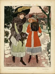 Ilustrace Florane (1872-1940) v Le Rire, 22/01/10 - Ingenuite - Móda, Klobouk, Veřejná zahrada