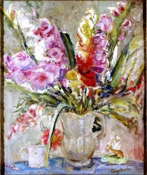Gladioli (olej na plátně)