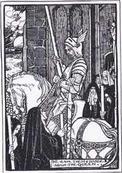 Dal jim pověření ohledně královny (Guinevery) (litografie)