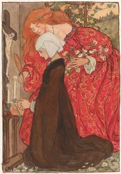 Ilustrace ke knize Christiny Rossetti "Goblin Market" (tužka, tuš a akvarel na papíře)