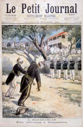 Poprava popravčí četou v Tananarive, Antananarivo, Madagaskar, 1896