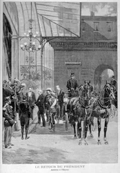 Návrat Felixe Faure, prezidenta Francie, do Paříže, po jeho návštěvě Ruska, 1897
