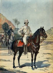 Generál Joseph Gallieni na Madagaskaru v roce 1899 (rytina)