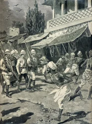 Povstání v Bombaji v roce 1898 (rytina)