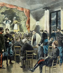 Le theatre aux armeses , představení alpských lovců