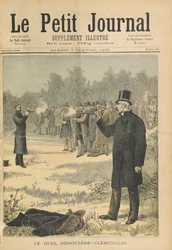 Souboj mezi Paulem Déroulèdem (1846-1914) a Georgesem Clemenceauem (1841-1929), ilustrace z „Le Petit Journal“, 7. ledna 1893