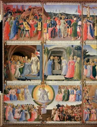 Život Kristův, skříň ze stříbra. (Tempera na dřevě