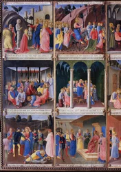 Život Kristův, skříň ze stříbra. (Tempera na dřevě