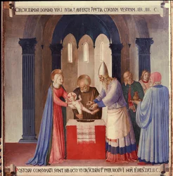 Život Kristův: obřízka, Armadio degli Argenti. (Tempera na dřevě