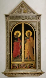 Oltářní obraz liniových: sv. Petr a sv. Marek (malba na dřevě