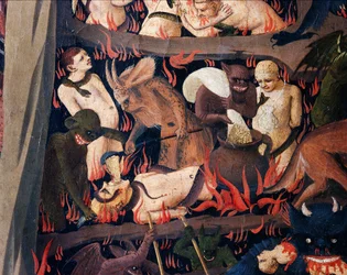 Poslední soud: Peklo (tempera na dřevě