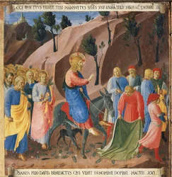 Vjezd do Jeruzaléma. Život Kristův, skříň ze stříbra. (Tempera na dřevě