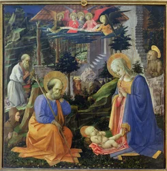 Klanění dítěti se svatými Hilarionem, Jeronýmem, Marií Magdalenou a anděly