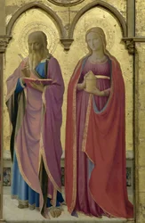 Svatí Matouš a Máří Magdalena. Cortona Polyptych, asi 1437.