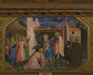 Klanění tří králů Retable Zvěstování s 5 scénami Predella, 1430-1432