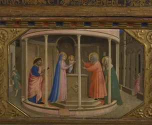 Prezentace v chrámu Retable Zvěstování s 5 scénami Predella, 1430-1432