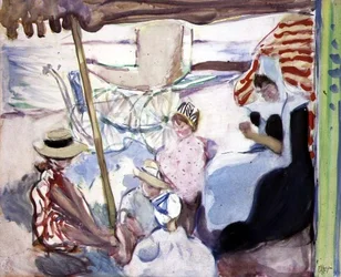 Piknik, cca 1914 (akvarel na papíře)