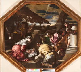 Klanění pastýřů Obraz Francesca da Ponte dit Francesco Bassano (1549-1592) Genes, Musei di Strada Nuova