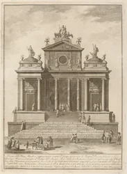 Chrám zasvěcený Jupiteru, Juno a Minervě pro čínský festival v roce 1785.