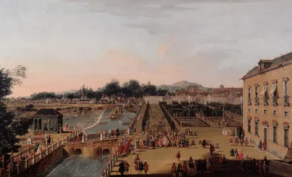 Ferdinand VI a Barbara z Braganzy v zahradách Aranjuez, 1756