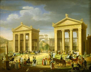 Přístup k vile Borghese, Řím, 1838.