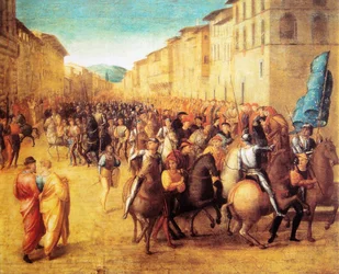 Francouzská vojska pod vedením Karla VIII. vstupují do Florencie 17. listopadu 1494, Francesco Granacci