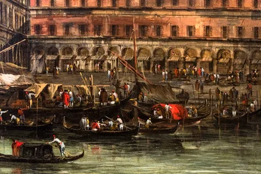 Most Rialto, detail, po roce 1754 (olej na plátně)