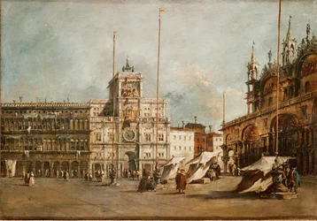 San Marco, Benátky, s hodinovou věží (olej na plátně)