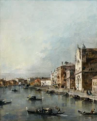 Kostel Santa Lucia na Canal Grande, Benátky (olej na plátně)