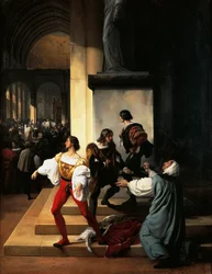 Lampugnani Conspiracy od Francesca Hayeze (1791-1882), olej na plátně