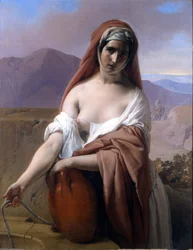 Rebecca u studny. Obraz Francesca Hayeze. Akademie Brera. Milán