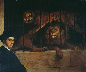 Autoportrét s tygrem a lvem, Francesco Hayez
