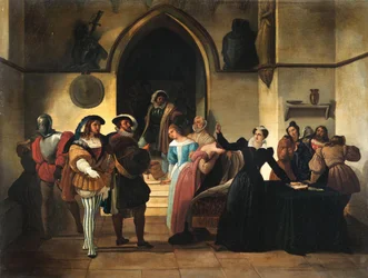 Stuart je odsouzen k trestu smrti, asi 1857 (olej na dřevě)