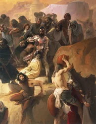 Žízeň, kterou trpěli první křižáci v Jeruzalémě, Francesco Hayez, detail
