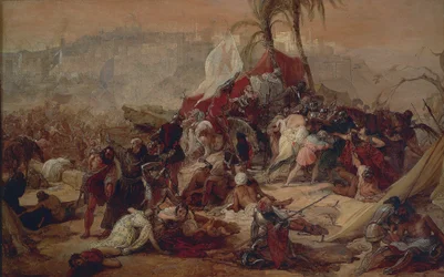Žízeň prvních křižáků trpících v Jeruzalémě, Francesco Hayez