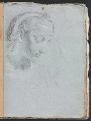 Verona Sketchbook: Hlava a ramena ženy strana 61, 1760.