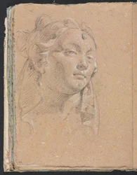 Verona Sketchbook: Head of a woman strana 58, 1760.