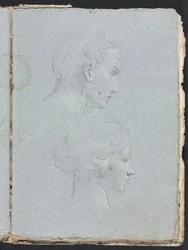 Verona Sketchbook: Two heads strana 85, 1760.
