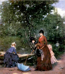 Dámy v Bois de Boulogne v Paříži