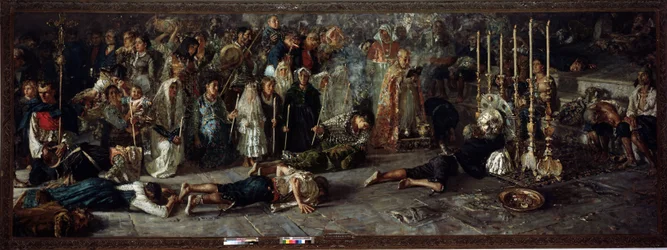 Il voto (Fete na poctu St Pantaleon 27. července v Miglianico v Abruzzu, Itálie) - olej na plátně