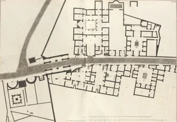 Velký plán vstupu do města Pompeje a jeho okolních budov z Ant..., 1804.