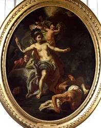 Alegorie Ameriky Obraz z dílny Francesca Solimena (1657-1747) (ek.ital.) 1738 La Rochelle, Muzeum Nového světa.