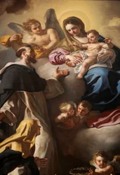 Madona Růžencová se svatými Dominikem a Kateřinou